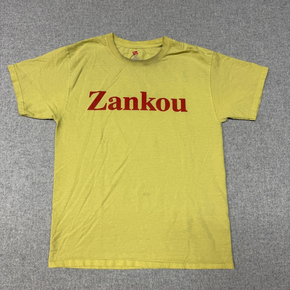 Hanes Zankou Chicken T Shirt Medium Yellow Red Graphic Logo Short Sleeve Tee
